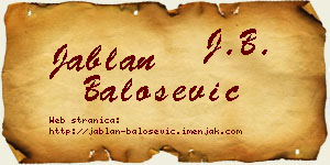 Jablan Balošević vizit kartica